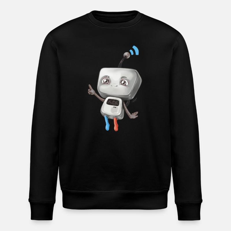 Small robot - Stanley/Stella ROLLER Unisex Organic Sweatshirt - black