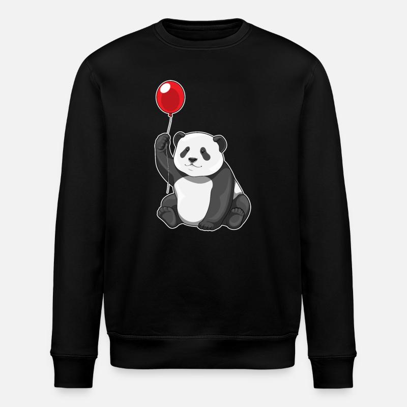 Panda Balloon - Stanley/Stella ROLLER Unisex Organic Sweatshirt - black