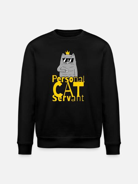 Personal Cat Servant Funny Kitten - Stanley/Stella ROLLER Unisex Organic Sweatshirt - black
