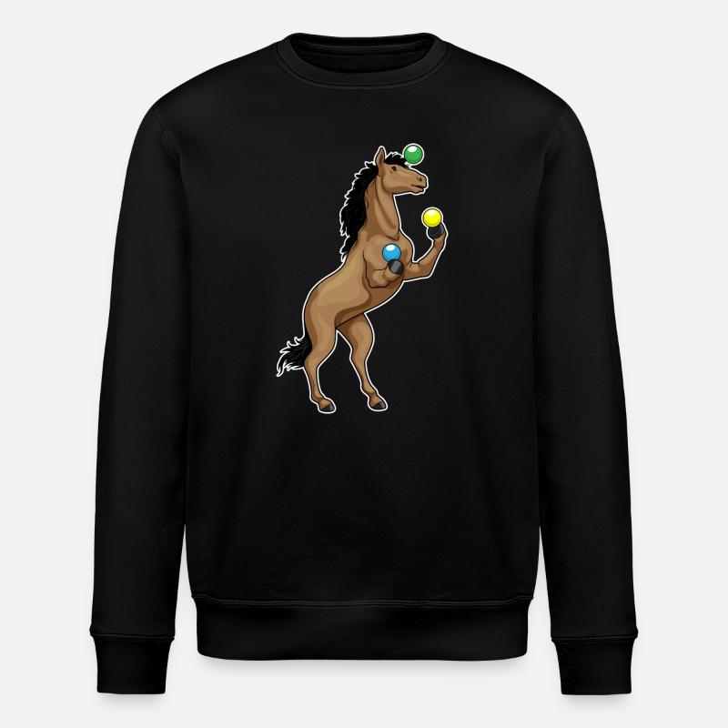 Pferd Jongleur Jonglieren - Stanley/Stella Unisex Bio-Sweatshirt ROLLER - Schwarz