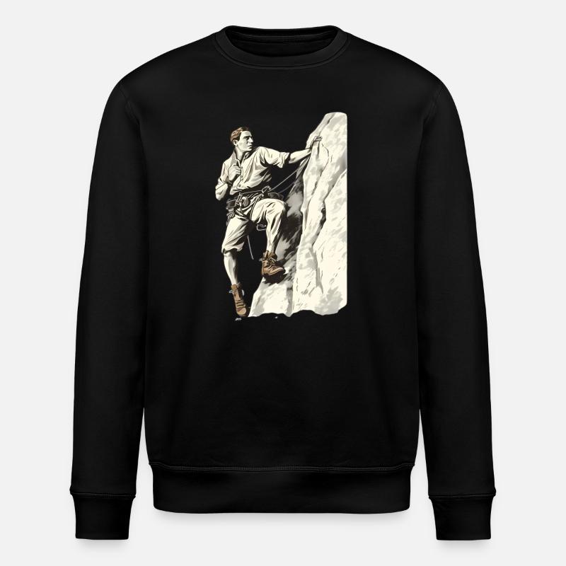 Climbing adventurer in Duotone - Stanley/Stella ROLLER Unisex Organic Sweatshirt - black