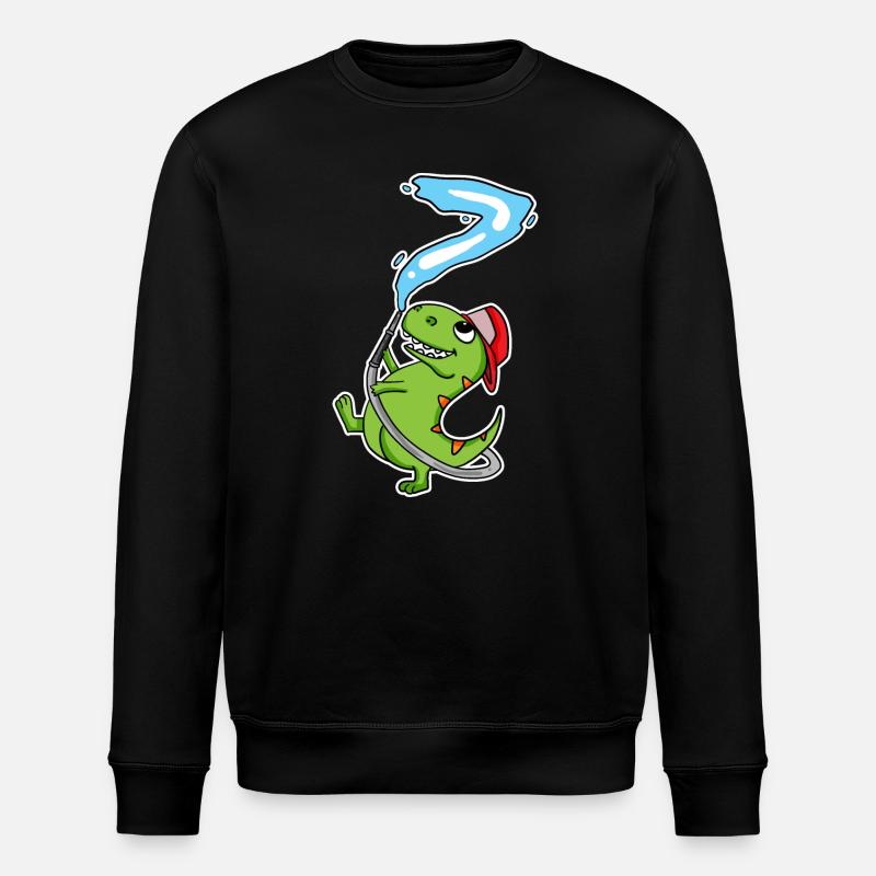 7th Birthday Dinosaur - Stanley/Stella ROLLER Unisex Organic Sweatshirt - black