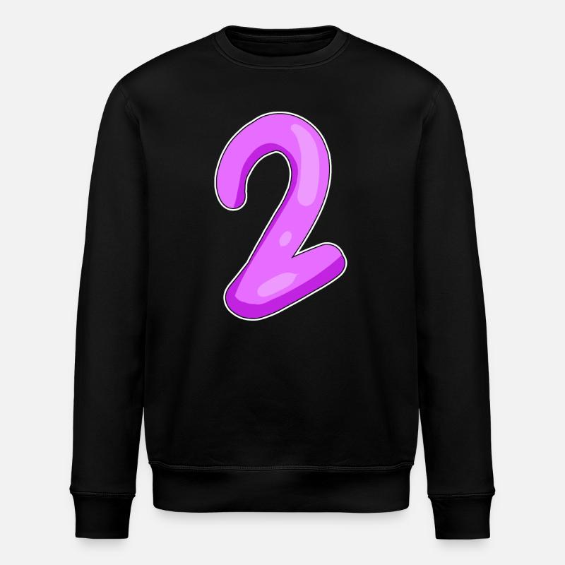 Deux - 2 - Nombre - Sweat bio ROLLER Stanley/Stella Unisexe - noir
