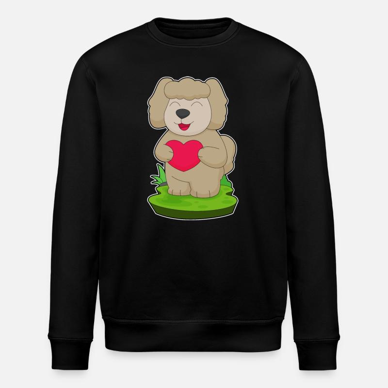 Hund Herz - Stanley/Stella Unisex Bio-Sweatshirt ROLLER - Schwarz