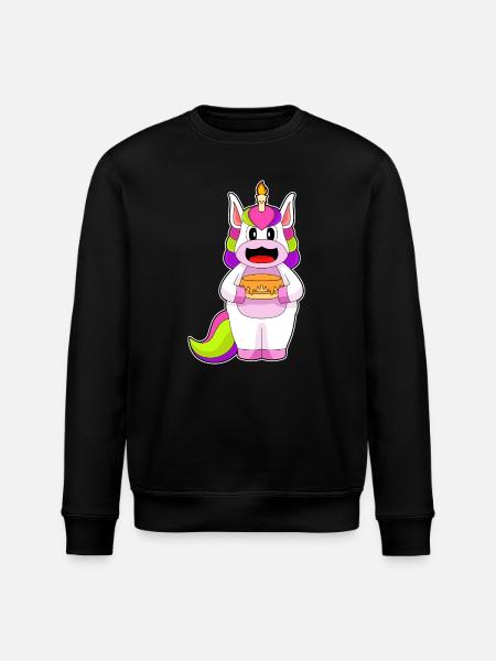 Enhjørningefødselsdagskage - Stanley/Stella økologisk unisex-sweatshirt ROLLER - sort
