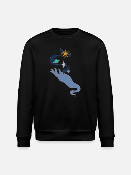 Universe in hand colour - Stanley/Stella Unisex Bio-Sweatshirt ROLLER - Schwarz