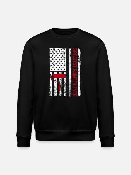 House Painter Hilarious Designs Unique Gifts - Stanley/Stella ROLLER Unisex Organic Sweatshirt - black