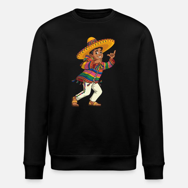Bunter Sombrero Tanz Tradition Mexikanisch - Stanley/Stella Unisex Bio-Sweatshirt ROLLER - Schwarz