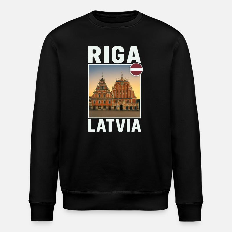 Riga, Lithuania - Stanley/Stella ROLLER Unisex Organic Sweatshirt - black