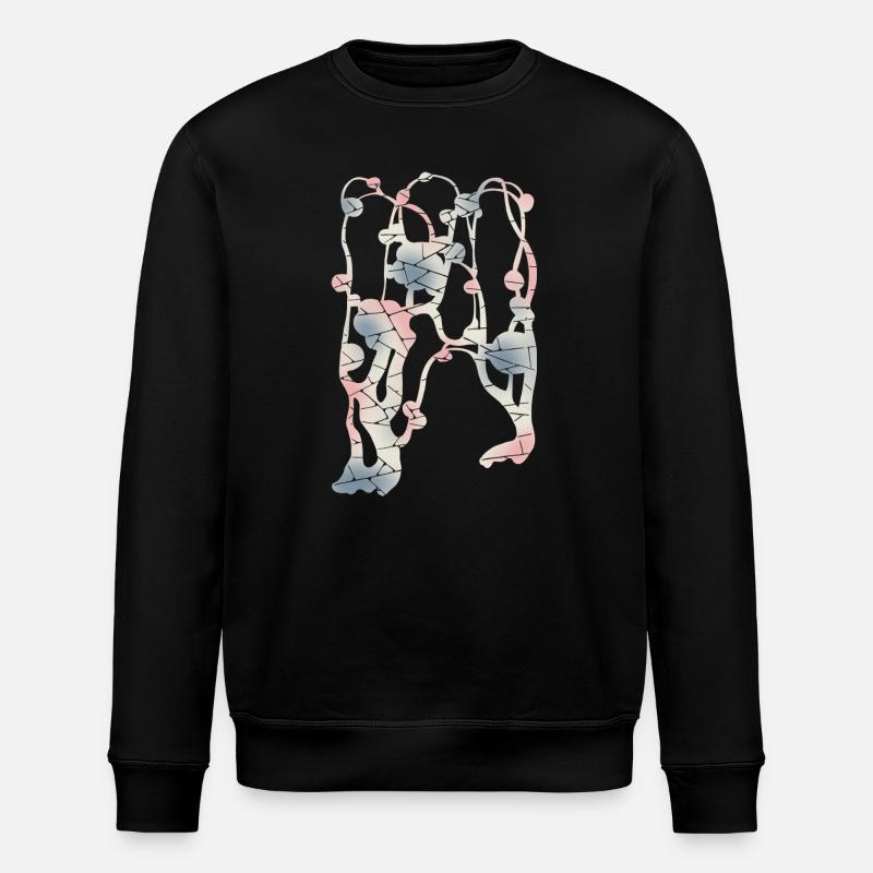 Pflaumenblüten-Mosaikmuster – Pflanze | Pastell- - Stanley/Stella Unisex Bio-Sweatshirt ROLLER - Schwarz
