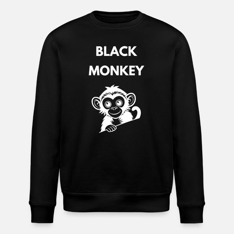 Schwarzer Affe - Stanley/Stella Unisex Bio-Sweatshirt ROLLER - Schwarz