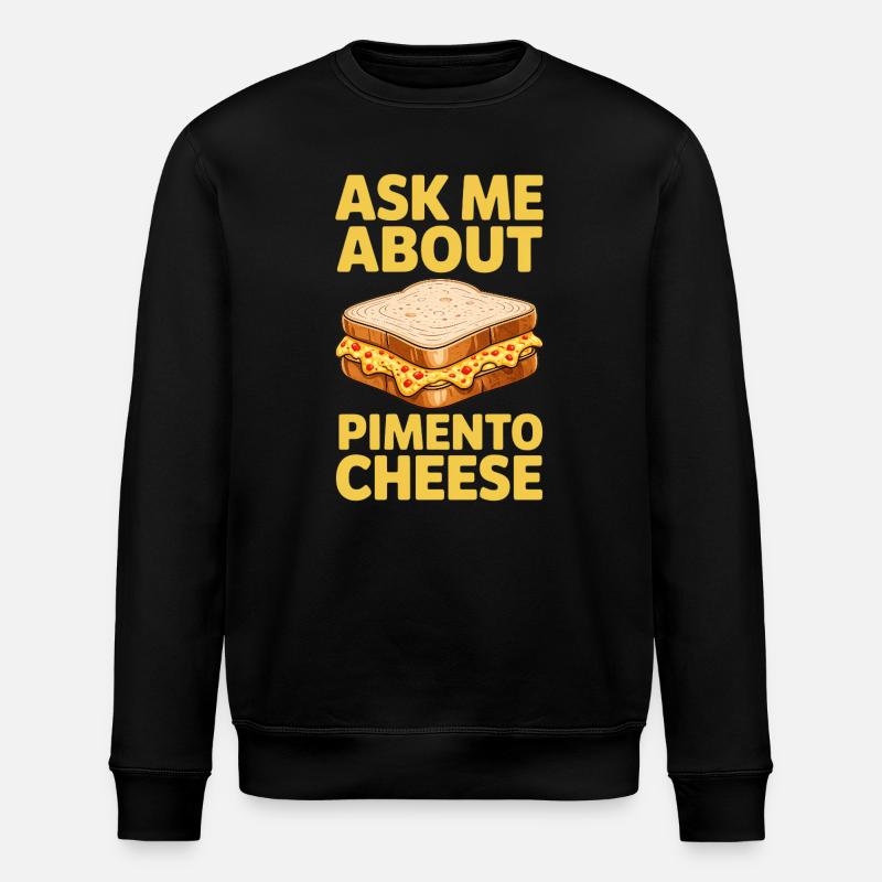 Pimento Cheese Sandwich Allspice Cheese Gift - Stanley/Stella ROLLER Unisex Organic Sweatshirt - black