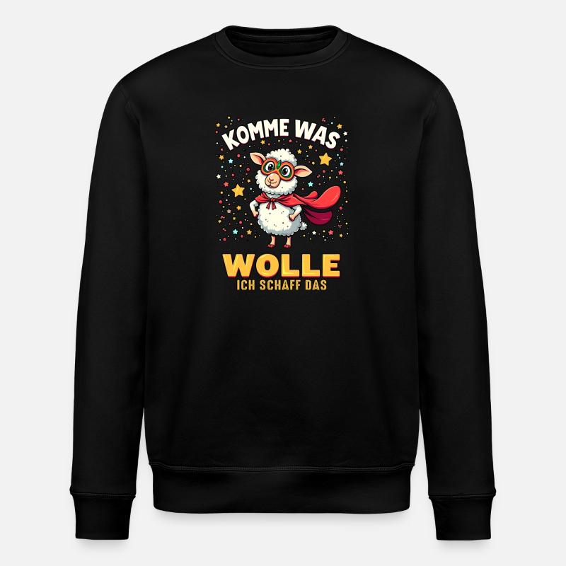 Komme was wolle - Karneval Schaf - Stanley/Stella Unisex Bio-Sweatshirt ROLLER - Schwarz