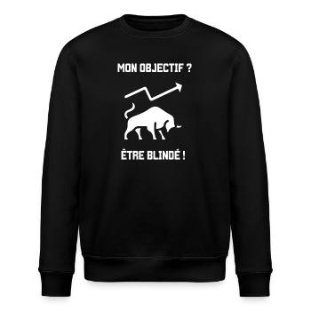 Mein Ziel? Seid gepanzert! - Stanley/Stella Unisex Bio-Sweatshirt ROLLER - Schwarz - Vorne - Nik (191cm)