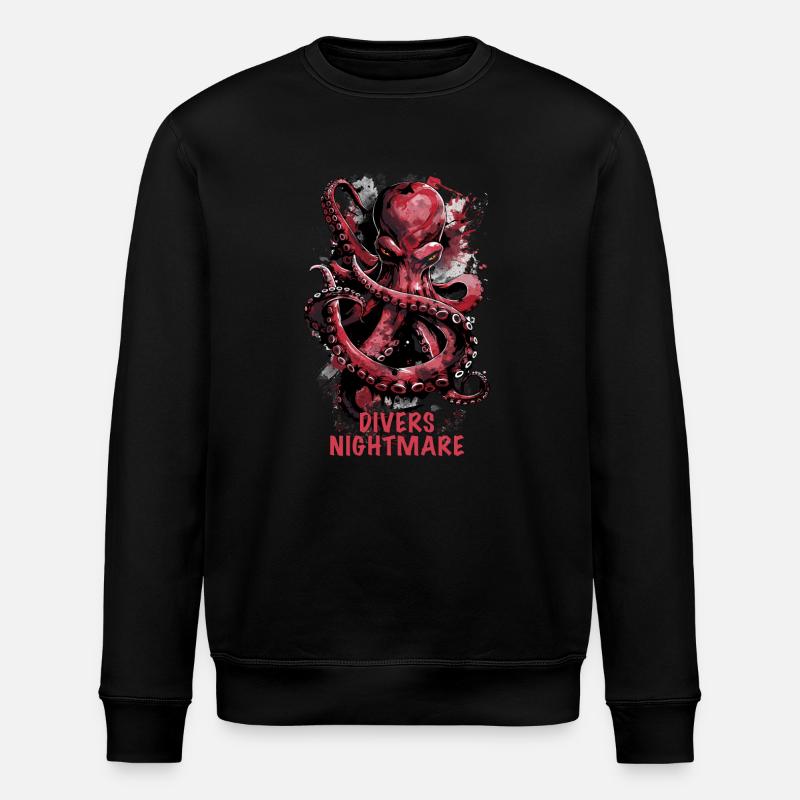 Taucher Diver Nightmare Octopus - Stanley/Stella ROLLER Unisex Organic Sweatshirt - black