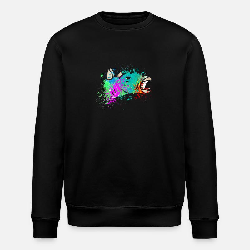 Splash art Dinosaur Stegosaurus head - Stanley/Stella Unisex Bio-Sweatshirt ROLLER - Schwarz