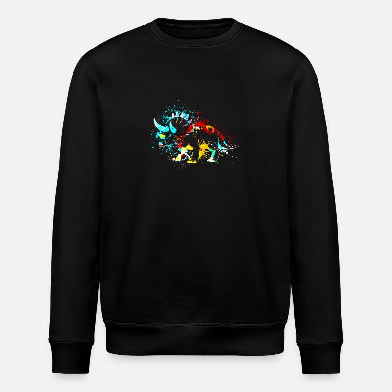 Splash art Dinosaure Triceratops - Sweat bio ROLLER Stanley/Stella Unisexe - noir