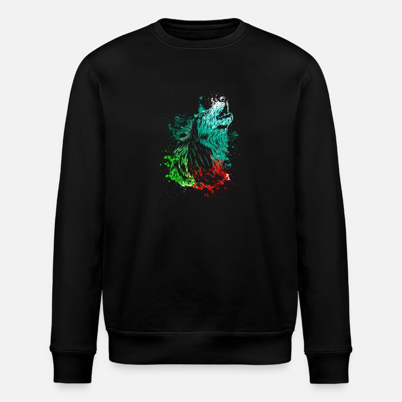 Splash Art Heulender Wolf - Stanley/Stella Unisex Bio-Sweatshirt ROLLER - Schwarz