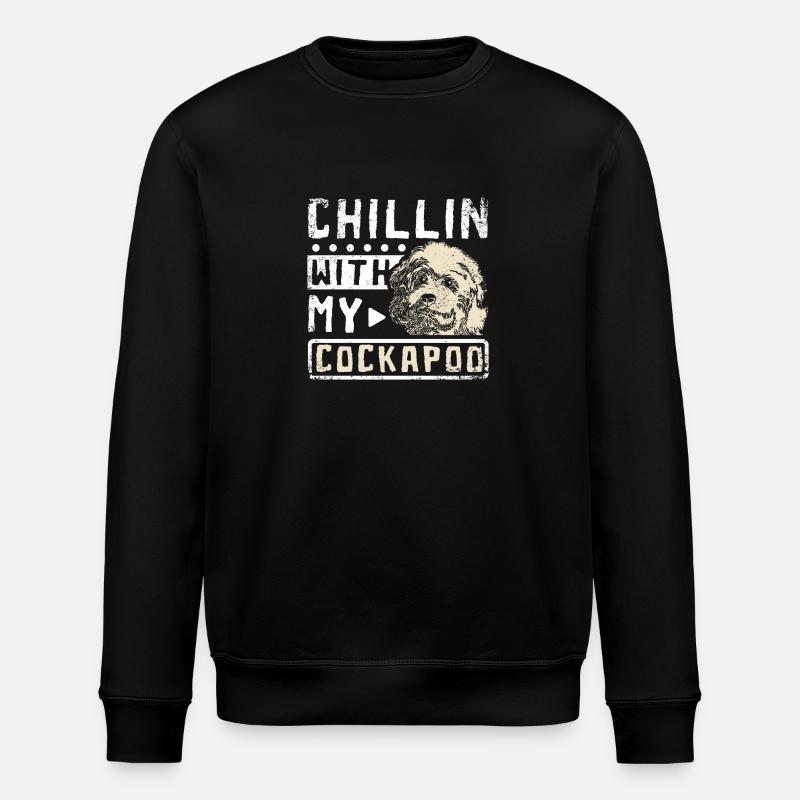 chillin with my cockapoo - Stanley/Stella ROLLER Unisex Organic Sweatshirt - black