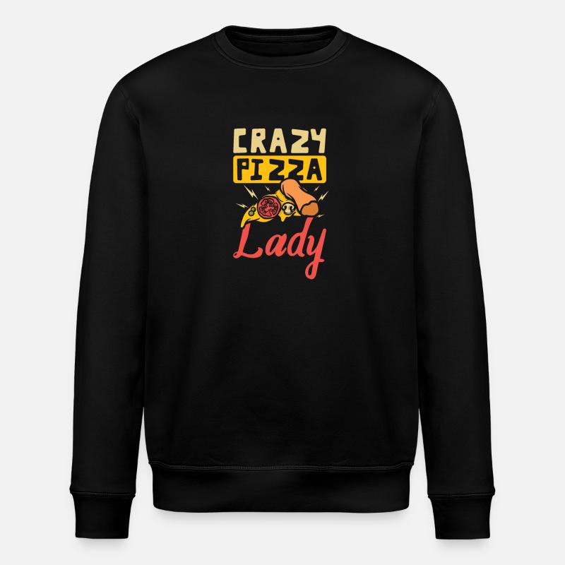 Pizza dame folle - Sweat bio ROLLER Stanley/Stella Unisexe - noir