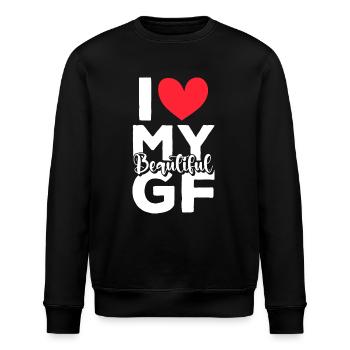 Paare Liebe Herz Freund Geschenkidee Beziehung - Stanley/Stella Unisex Bio-Sweatshirt ROLLER - Schwarz - Vorne - Nik (191cm)