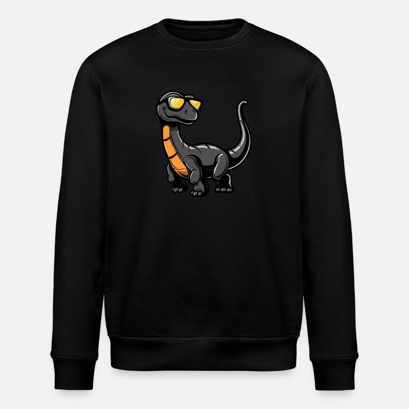 Dinosaur brontosaurus Cool Comic - Stanley/Stella ROLLER Unisex Organic Sweatshirt - black