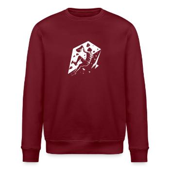 The power of bouldering - Stanley/Stella ROLLER Unisex Organic Sweatshirt - burgundy - Front - Nik (191cm)