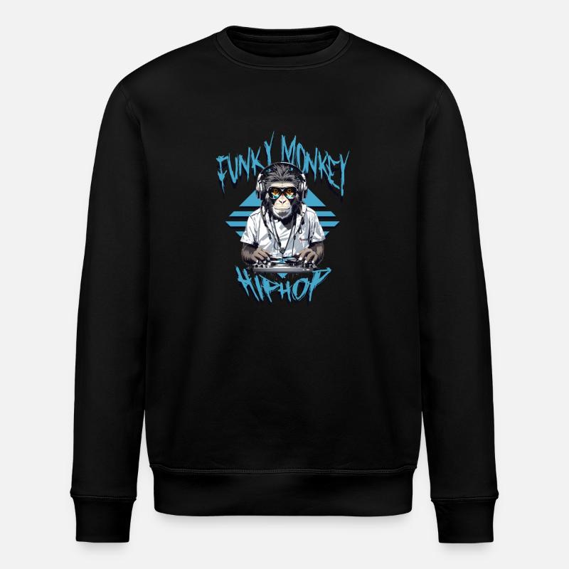 Affen Hip Hop - Stanley/Stella Unisex Bio-Sweatshirt ROLLER - Schwarz