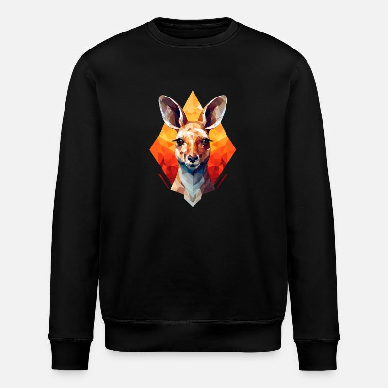 Kangaroo Sunset Geometry - Stanley/Stella ROLLER Unisex Organic Sweatshirt - black