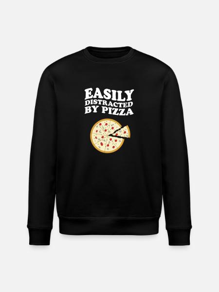 Easily Distracted By Pizza - Stanley/Stella Unisex Bio-Sweatshirt ROLLER - Schwarz