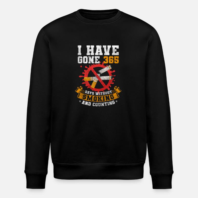 Nichtraucher Kippe Glimmstengel - Stanley/Stella Unisex Bio-Sweatshirt ROLLER - Schwarz