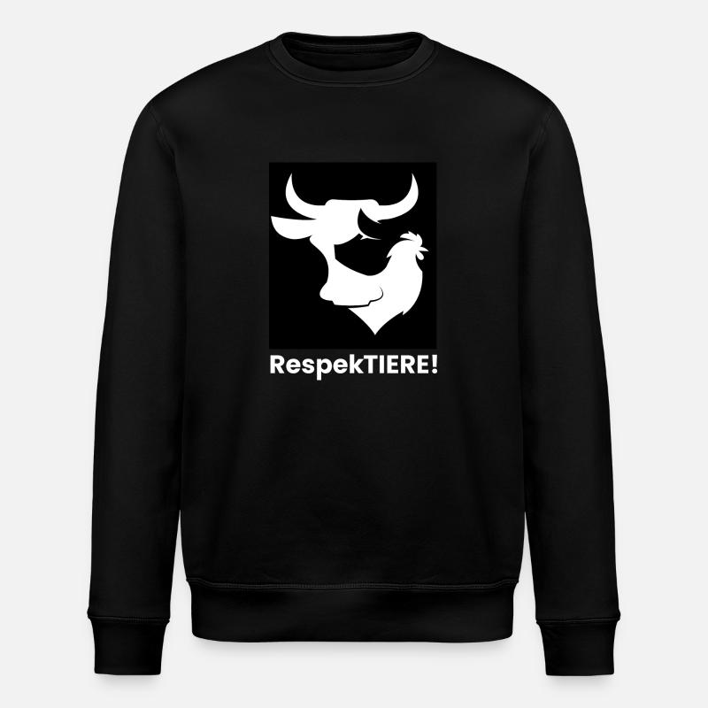 Respect des silhouettes d’animaux Bœuf, Cochon, Poulet - Sweat bio ROLLER Stanley/Stella Unisexe - noir