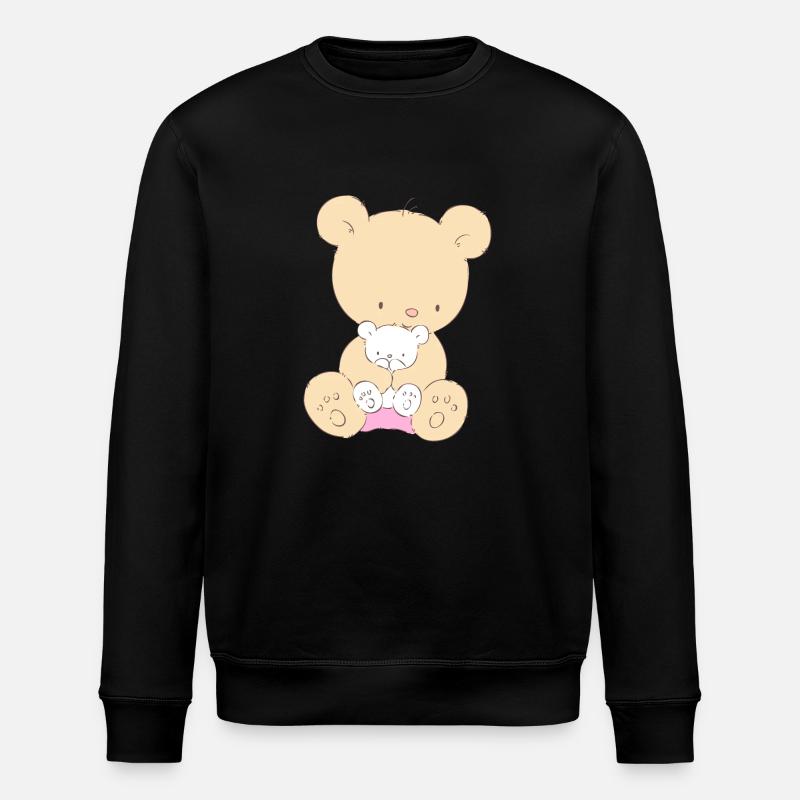 Bear with Teddy Bear - Stanley/Stella Unisex Bio-Sweatshirt ROLLER - Schwarz