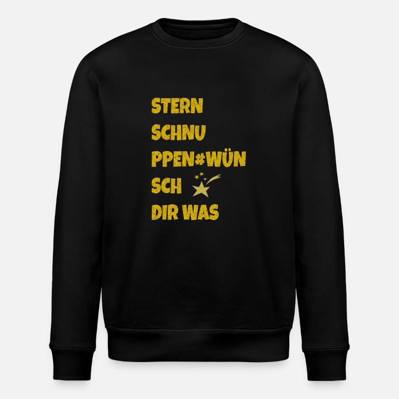 sternschnuppen wünsch dir was - Stanley/Stella Unisex Bio-Sweatshirt ROLLER - Schwarz