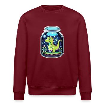 Dinosaurier in einem Cartoon-Glas - Stanley/Stella Unisex Bio-Sweatshirt ROLLER - Burgunderrot - Vorne - Nik (191cm)