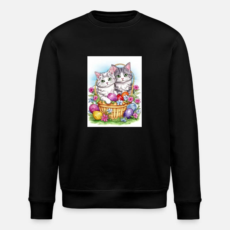 Chats de Pâques doux - Sweat bio ROLLER Stanley/Stella Unisexe - noir