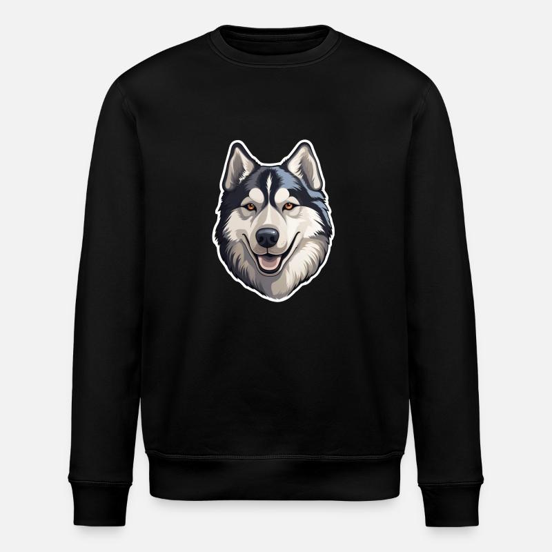 Siberian Husky - Stanley/Stella Unisex Bio-Sweatshirt ROLLER - Schwarz