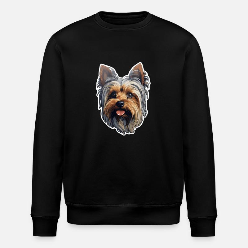 Yorkshire Terrier Head - Stanley/Stella ROLLER Unisex Organic Sweatshirt - black
