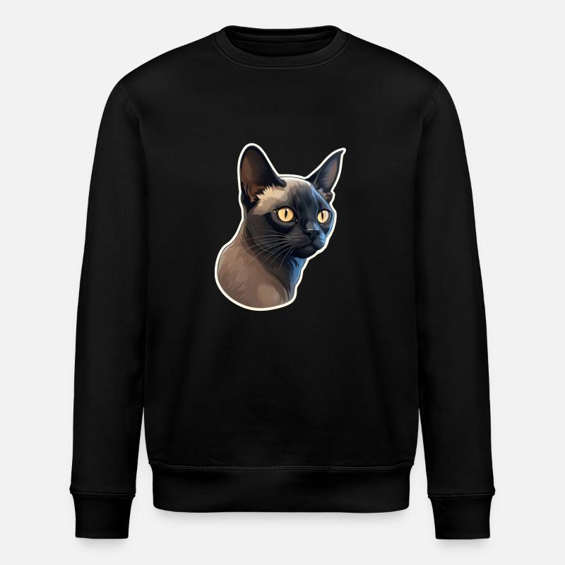 Burma-Katze - Stanley/Stella Unisex Bio-Sweatshirt ROLLER - Schwarz