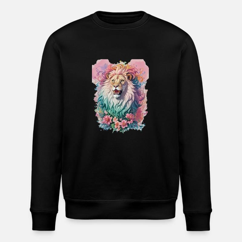 Löwe Wasserfarbe - Stanley/Stella Unisex Bio-Sweatshirt ROLLER - Schwarz