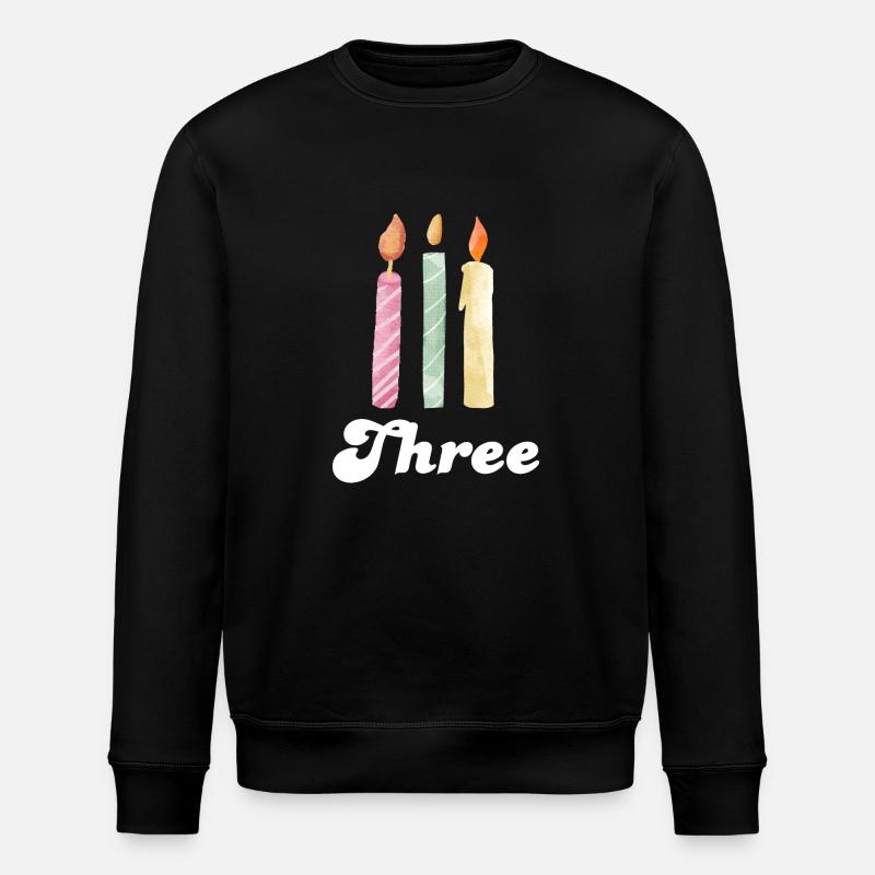 3rd Anniversary Candle - Stanley/Stella ROLLER Unisex Organic Sweatshirt - black