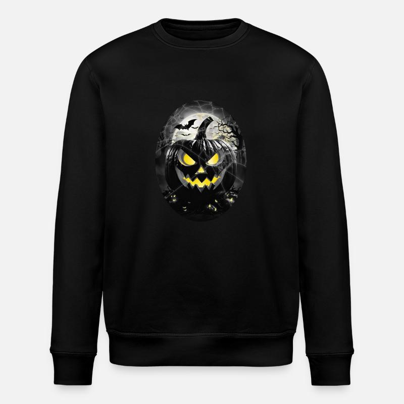 Halloween Kürbis Kopf - Stanley/Stella Unisex Bio-Sweatshirt ROLLER - Schwarz