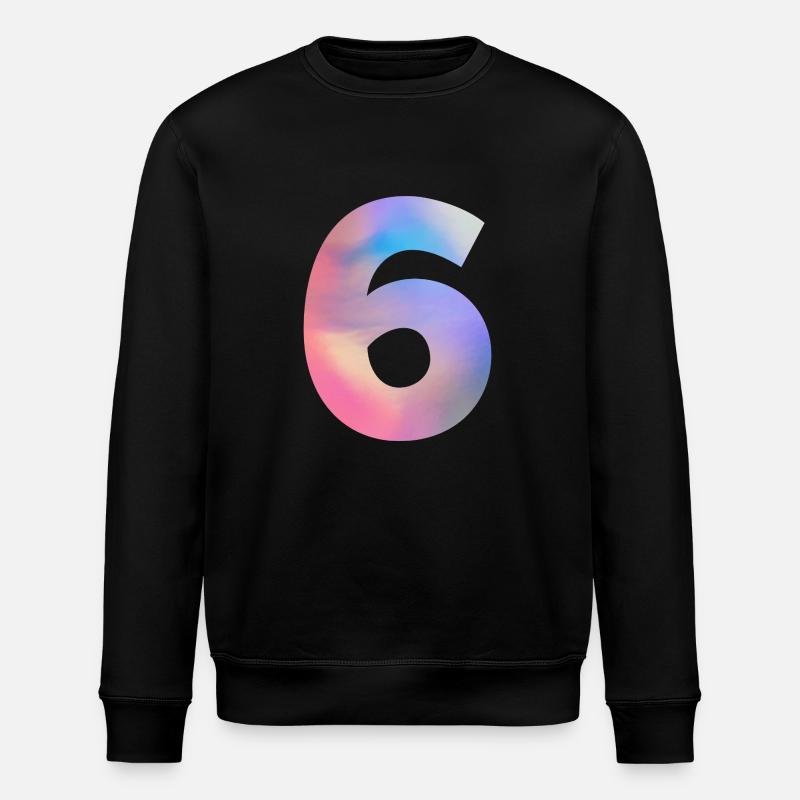 Bunte Zahl 7 - Stanley/Stella Unisex Bio-Sweatshirt ROLLER - Schwarz
