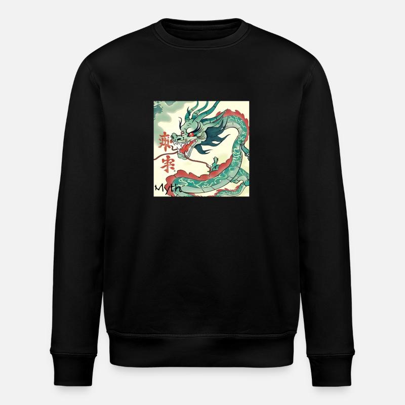 Myth - Chinesischer Drache - Stanley/Stella Unisex Bio-Sweatshirt ROLLER - Schwarz