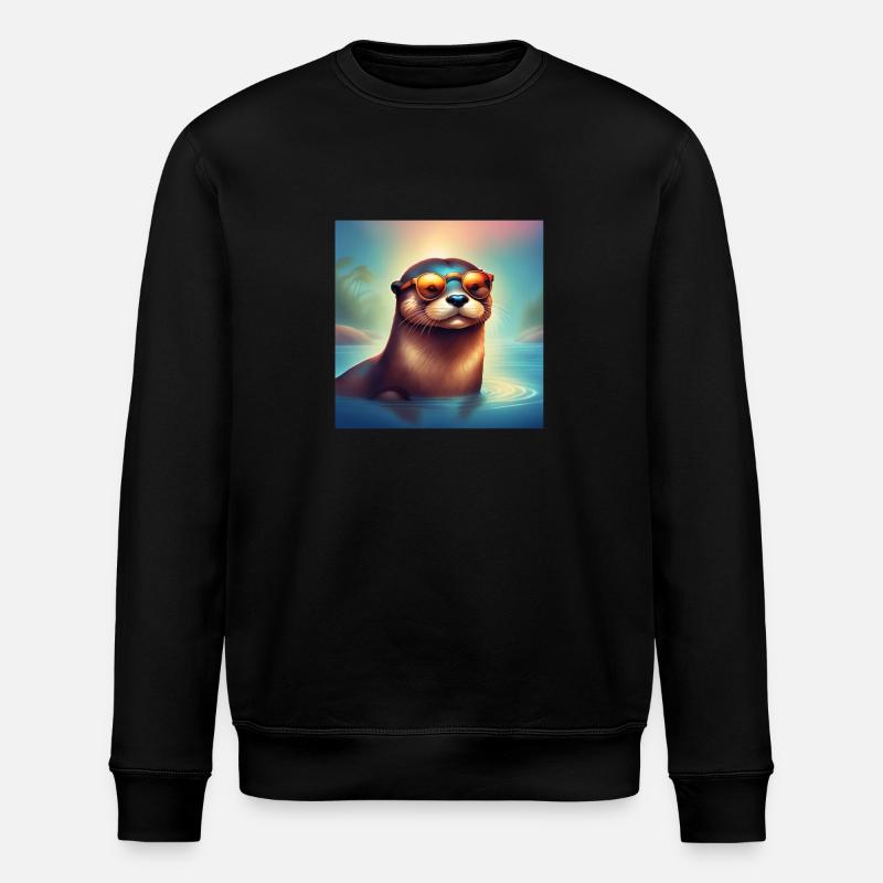 Sunny Otter - Stanley/Stella Unisex Bio-Sweatshirt ROLLER - Schwarz