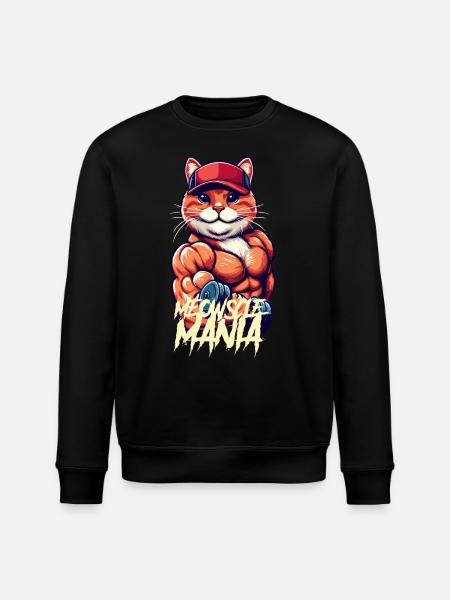 Meowscle Mania - Stanley/Stella ROLLER Unisex Organic Sweatshirt - black