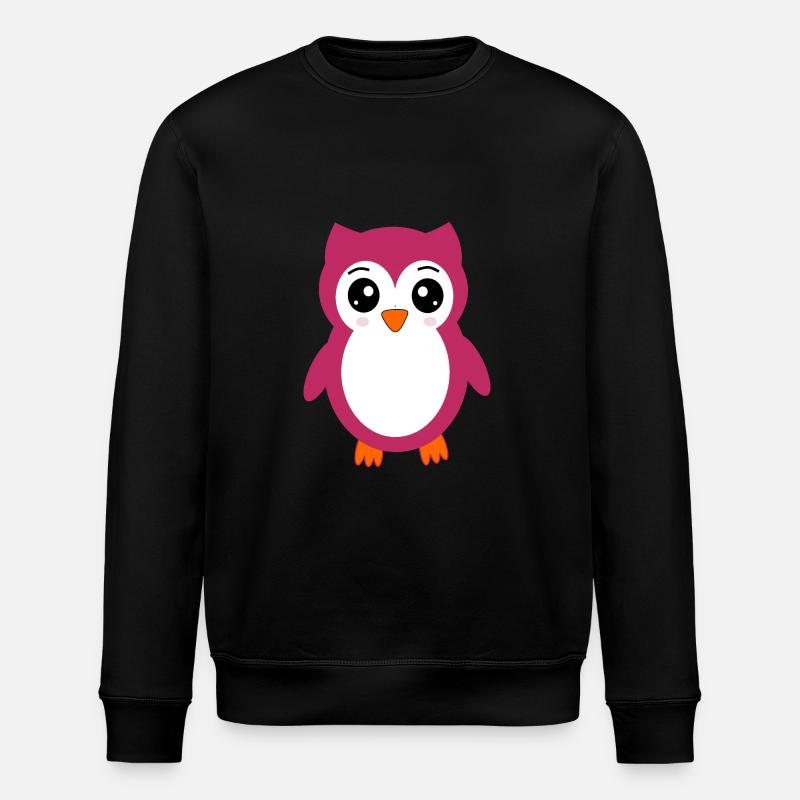 Eule, Rosa Eule - Stanley/Stella Unisex Bio-Sweatshirt ROLLER - Schwarz