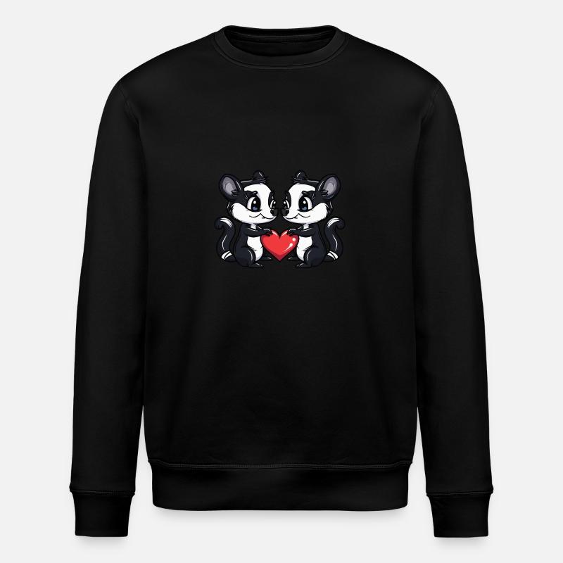 Skunk Couple Saint-Valentin - Sweat bio ROLLER Stanley/Stella Unisexe - noir