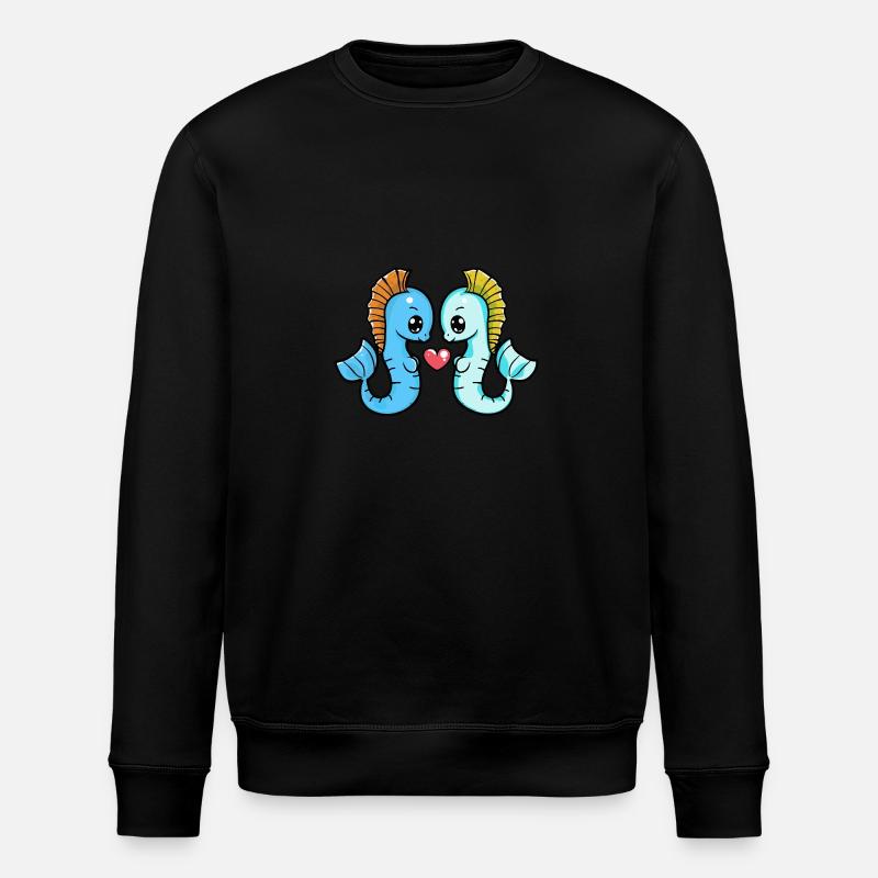Hippocampe Couple Saint-Valentin - Sweat bio ROLLER Stanley/Stella Unisexe - noir