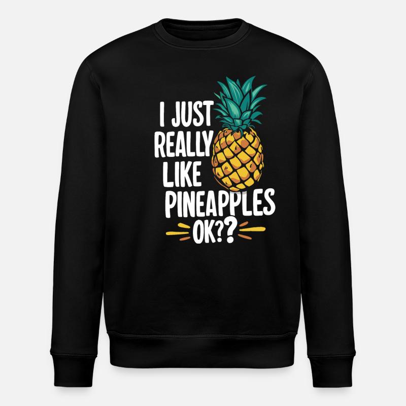 Pineapple tropical hawaiian fruit - Stanley/Stella ROLLER Unisex Organic Sweatshirt - black
